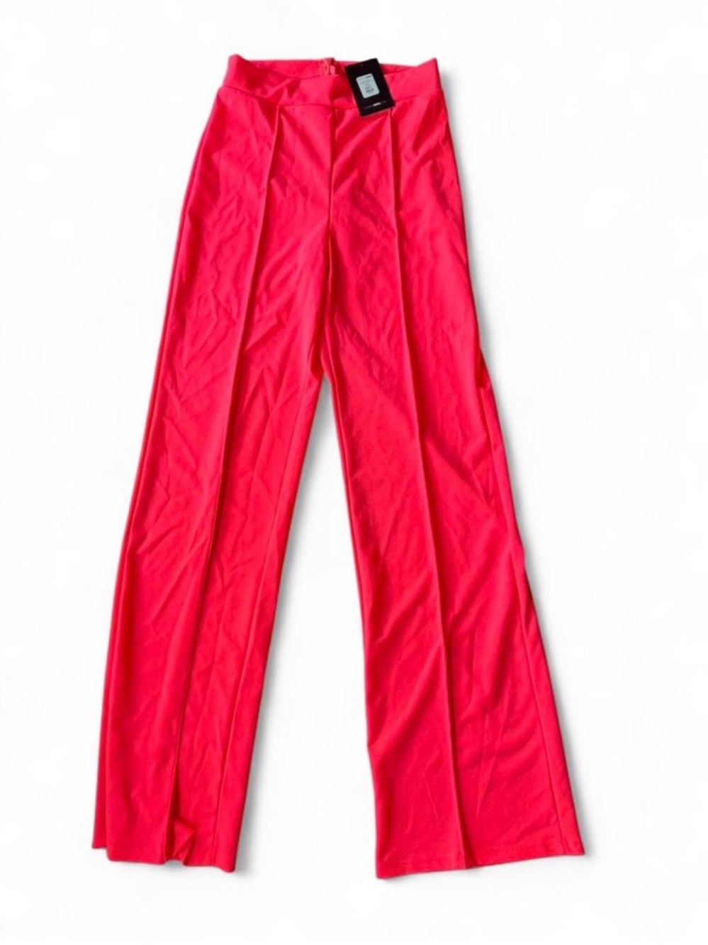 High-Waist Wide-Leg Pants in Bright Pink